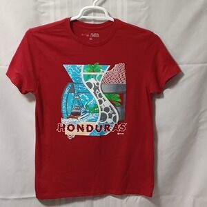 Pacer T-Shirt Mens M Red Honduras Graphic Souvenir Short Sleeve Crewneck Tee
